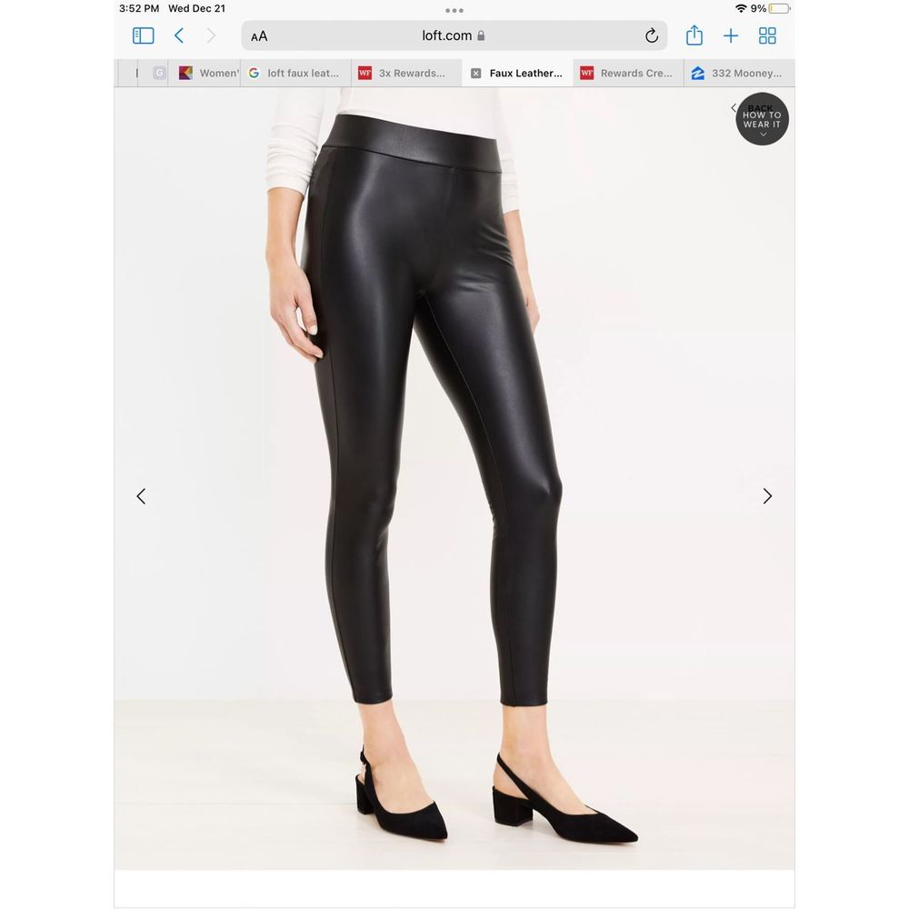 Loft Liquid Leather Faux Leather Leggings Pants (no size tag) EUC